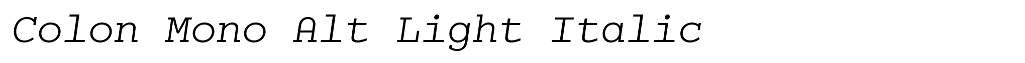 Colon Mono Alt Light Italic image